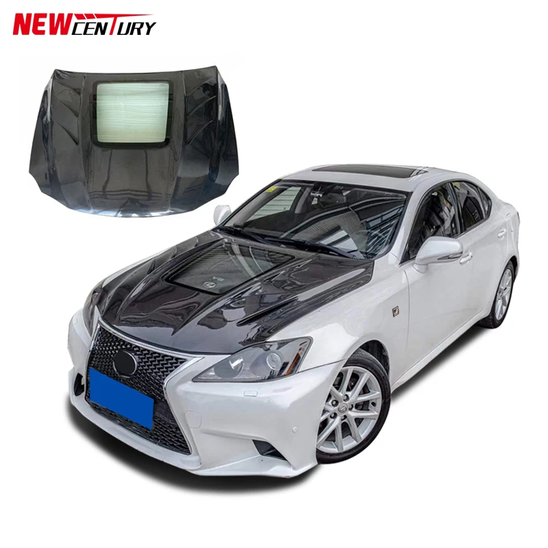 

MBJ Style Carbon Fiber Transparent Glass Engine Hood For 2006-2012 Lexus Is