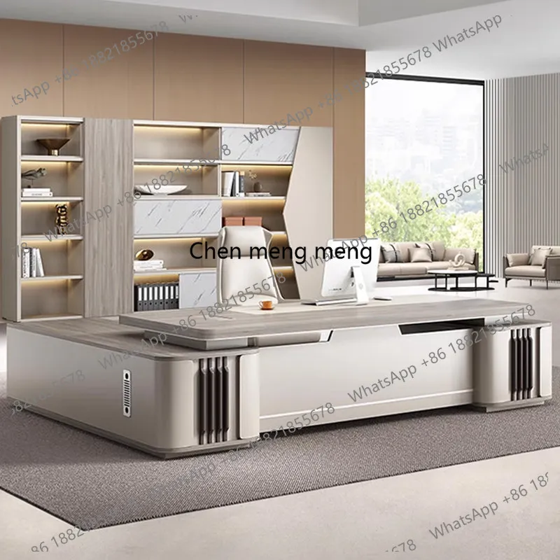 B567 High-end atmospheric boss table, office table and chair combination, simple and modern chairperson's room table