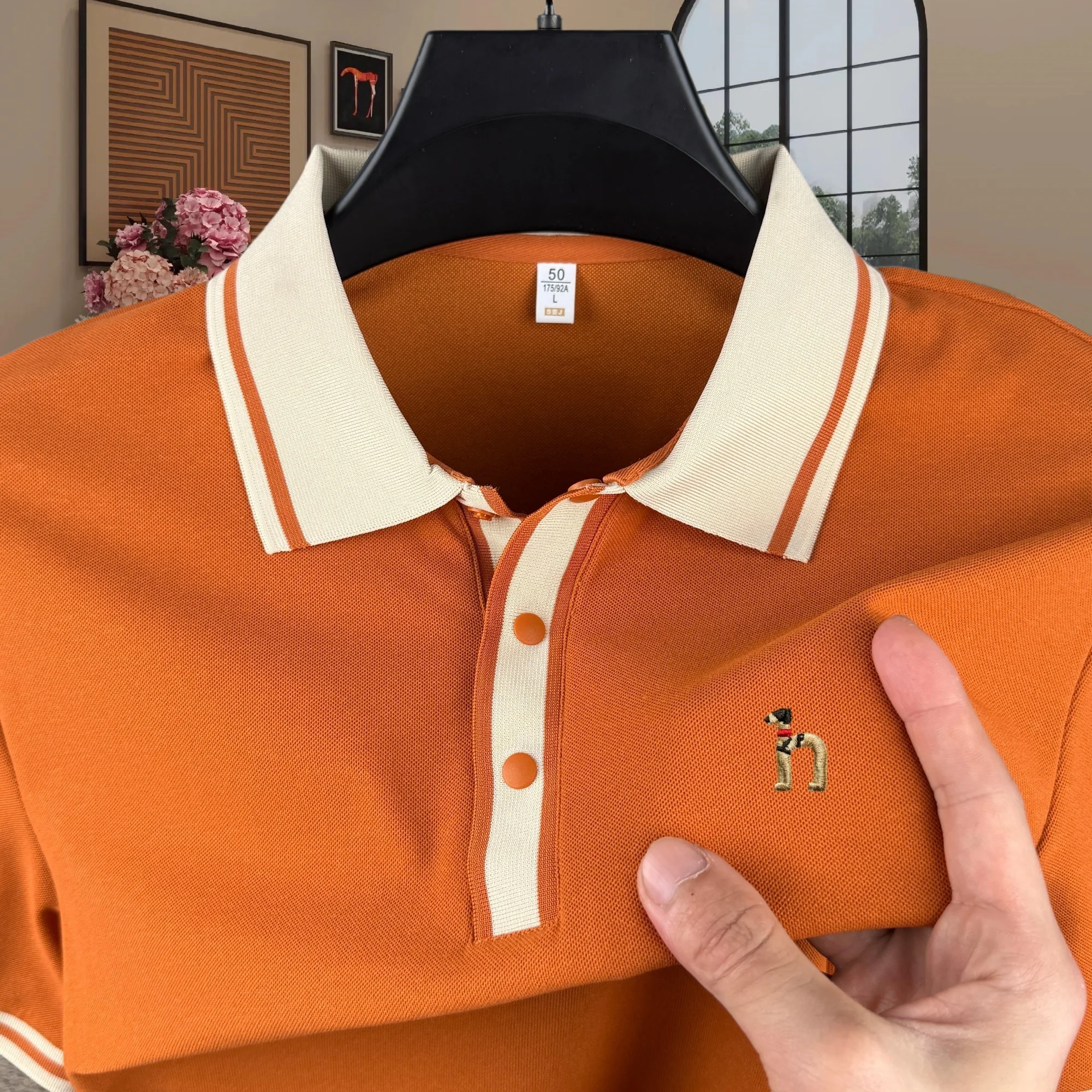 High end brand men's short sleeved polo shirt summer fashion luxury dog embroidery design boutique top casual business T-shirt