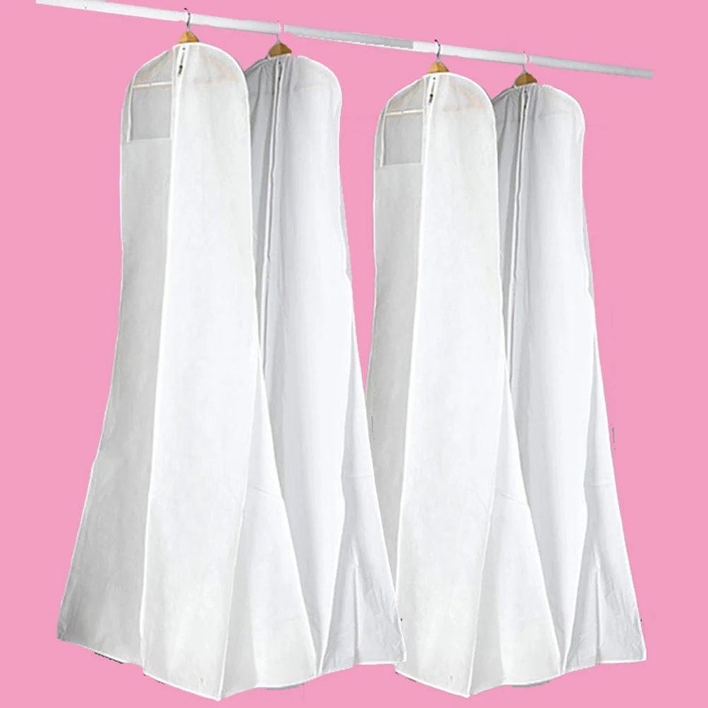 

1Pcs Cover for Wedding Dress Extra Wide Thickened Storage Bag 170x50x40cm White Breathable Zipper Closure Bridal Clothes