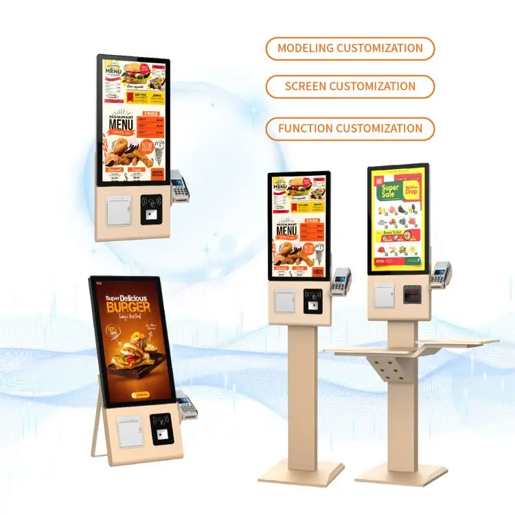 Customized 21.5-inch desktop self-service ordering payment booth restaurant ordering can be paid with credit card