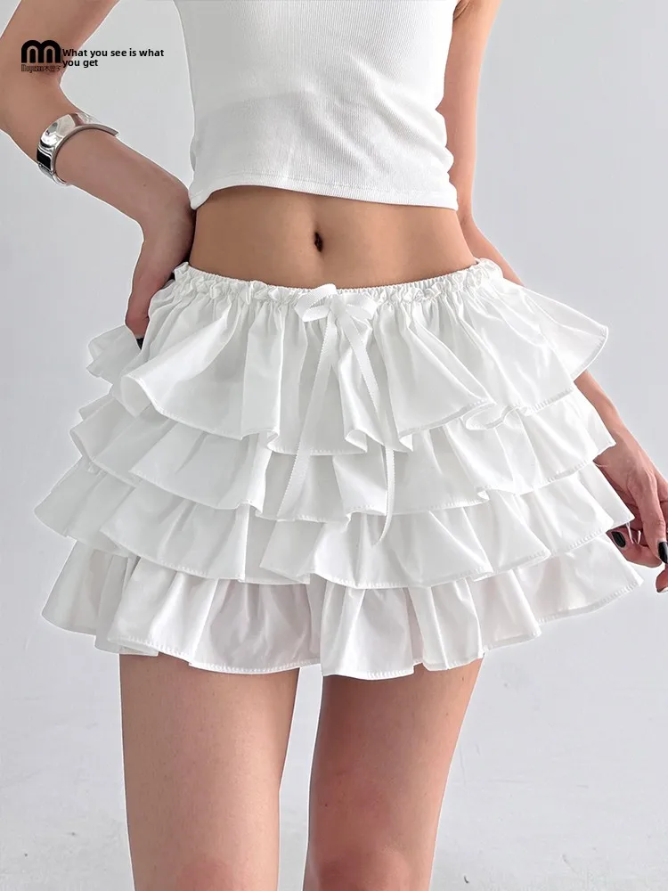 

High Waist Puffy ort Skirt for Women Summer 2025 Sli Versatile A-Line Skirt Cotton Blend Comfortable Sweet Cool Girl