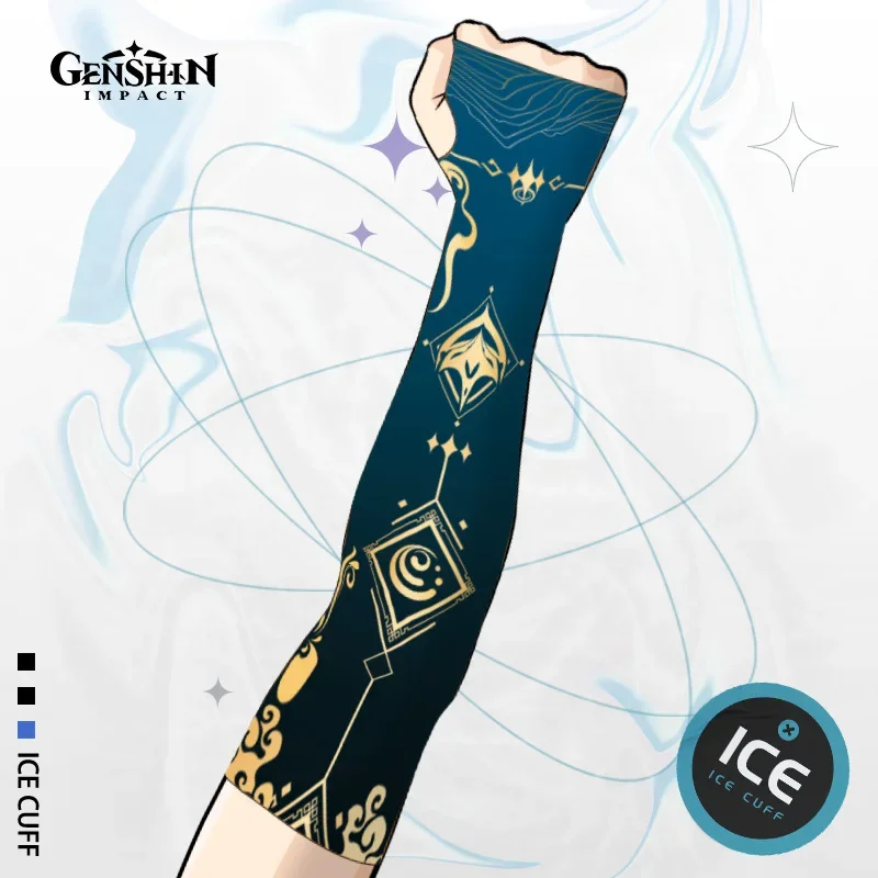 Genshin Ice Sleeve Sunscreen Sleeve Ice Silk Touch Arm Sleeves Fabric Breathable Quick Dry Protection Long Arm Cover Arm Sleev