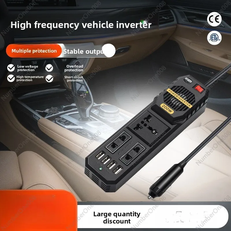 200W Car Power Inverter DC 12V to AC 220V Converter with Dual Outlets for Vehicle Adapter Portable Charger