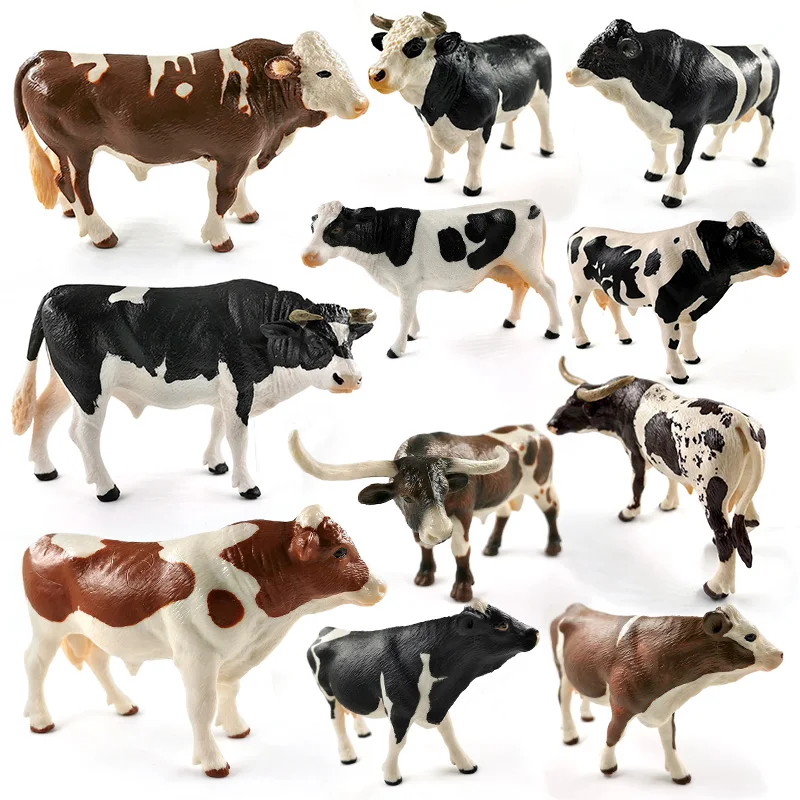 

New Big Cow Simulation Farm Cattle Ox Bull figurine Animal model home decor miniature fairy garden decoration accessories modern