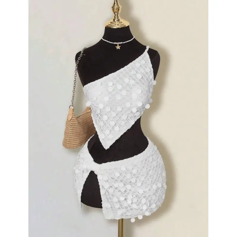 

iny Beige Ladies oulder Length Dr 93083 Symmetrical Me W Cross-Border very Not Available Casual Sportswear Set