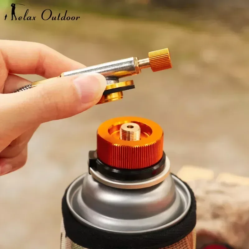 Outdoor Camping Stove Gas Tank Adapter Gas Burner Conversion Head Picnic Stove Propane Refill Adapter Converter Camp Supplies