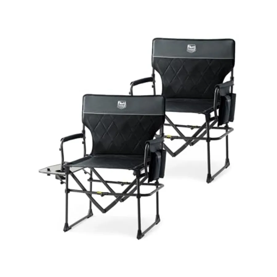 

Сверхпрочное кресло для кемпинга с компактным размером, портативное режиссерское кресло с боковым столиком и карманом для кемпинга, отдыха на газоне, занятий спортом и рыбалки