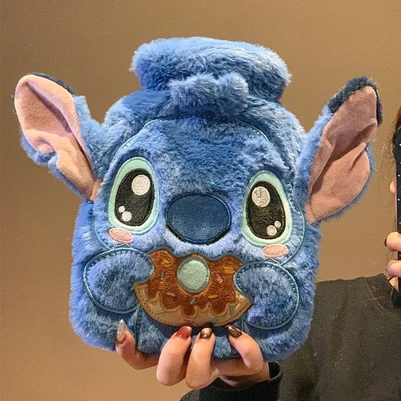 زجاجة مياه ساخنة جديدة من ديزني ستيتش مع جيب يدوي، كيس ماء ساخن مبتكر عالي الجودة مطبوع عليه رسوم كرتونية حقن بالماء