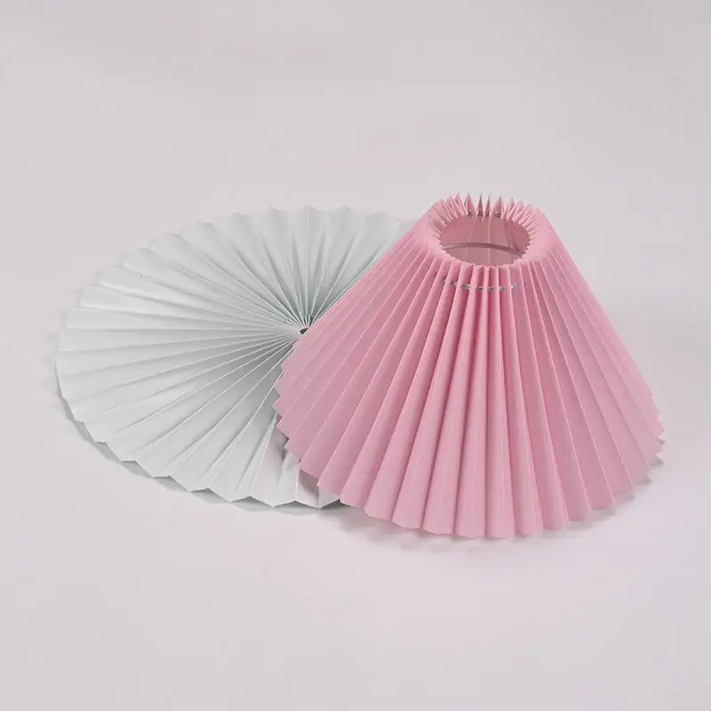 (Minimalist Pleated Lampshade Modern Style Table Lamp Cover Washable Light Cover For Pendant Floor Lamp Retro Chandelier Cover)