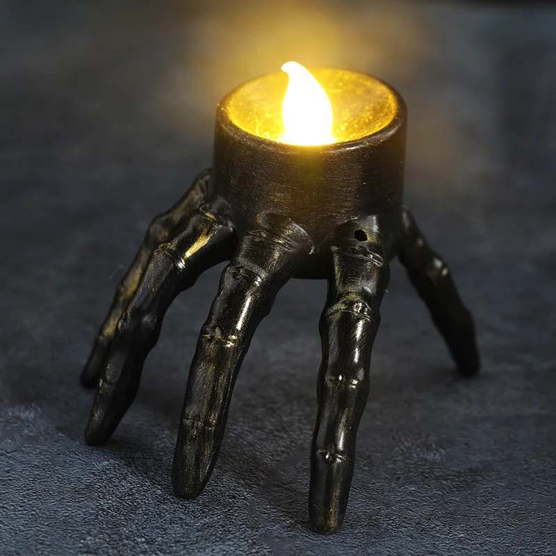 Nowa Halloweenowa czaszka latarnia atmosfera ustawienie rekwizyty szkielet stopa lampka nocna impreza z okazji Halloween dekoracja świeca LED