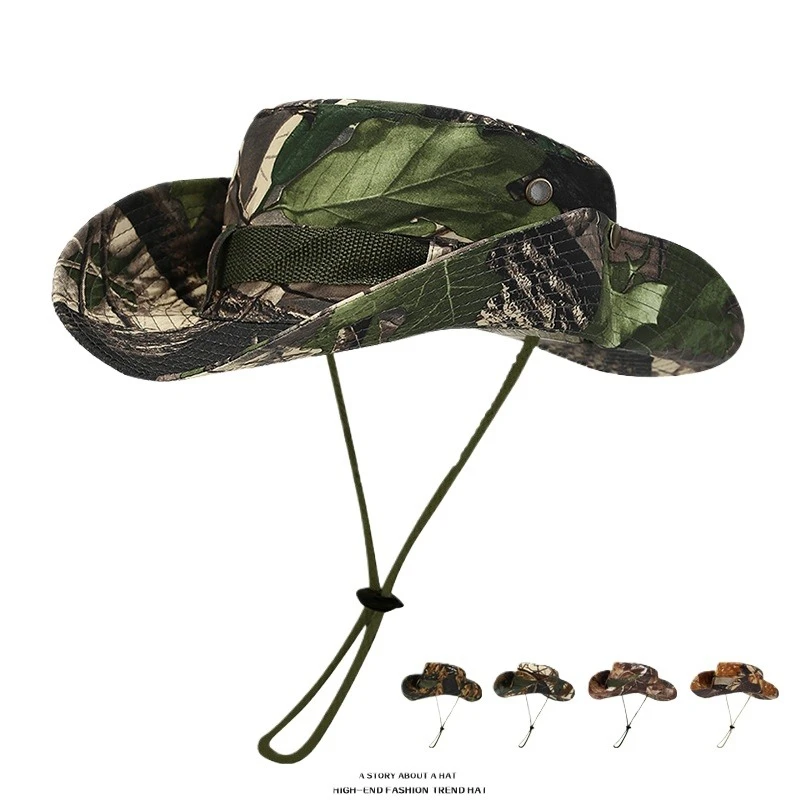 Fashionable Camouflage Sun Hat, Outdoor Casual Hiking Fisherman Hat, Suitable for Jungle Sports Exploration Wear