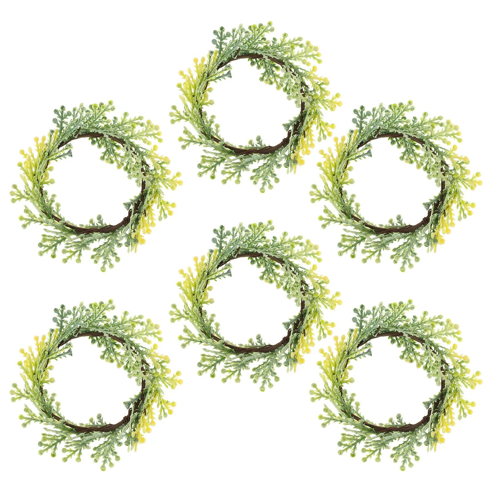 

6pcs Napkin Rings Minimalist Wood Bead Farmhouse Rustic Leaf Woven Rattan Table Decor For Thanksgiving Christmas Wedding Fall