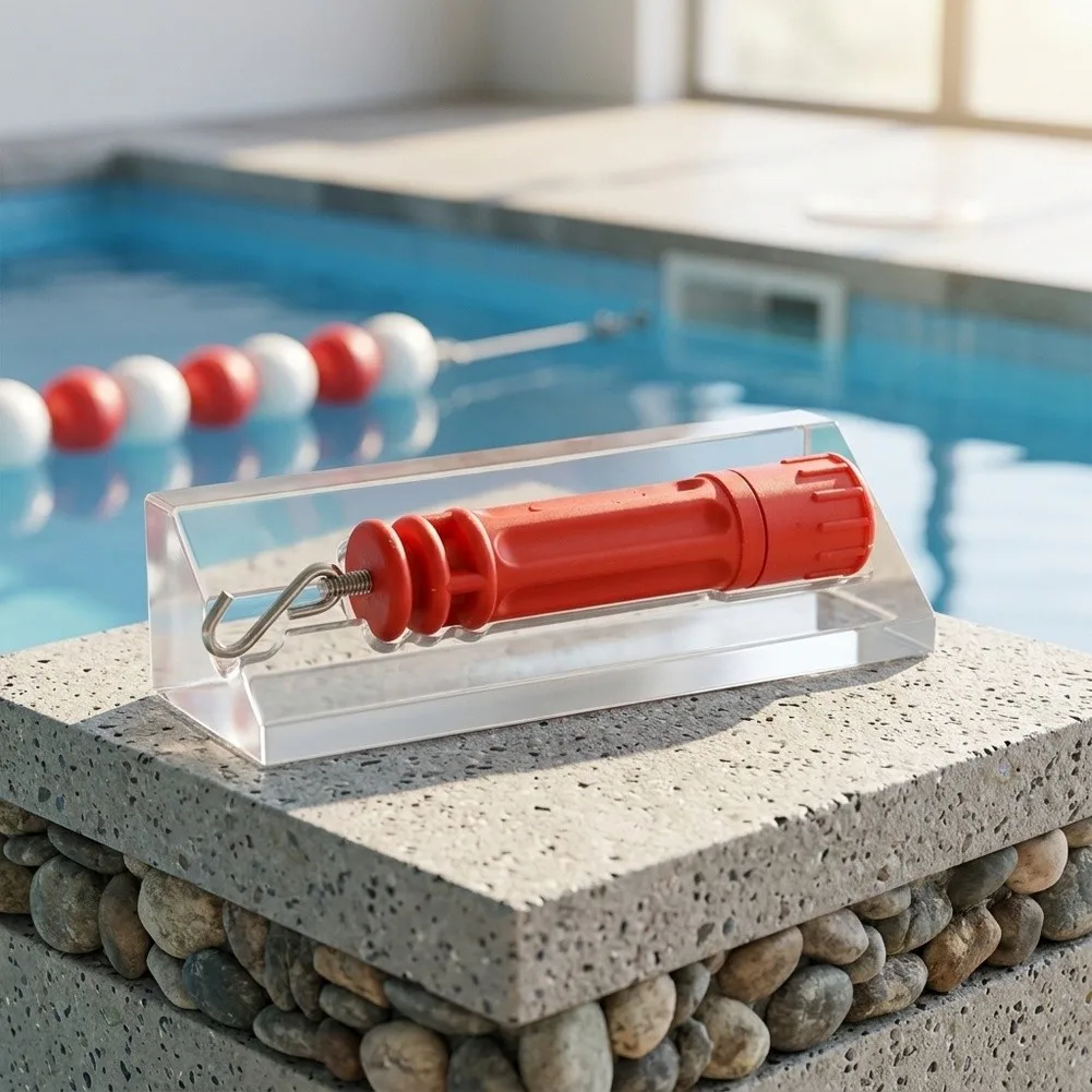 Swim Lane Line Tightener Red Made of Stainless Steel and PP for Pool Lane Stability Easy Installation No Assembly Required