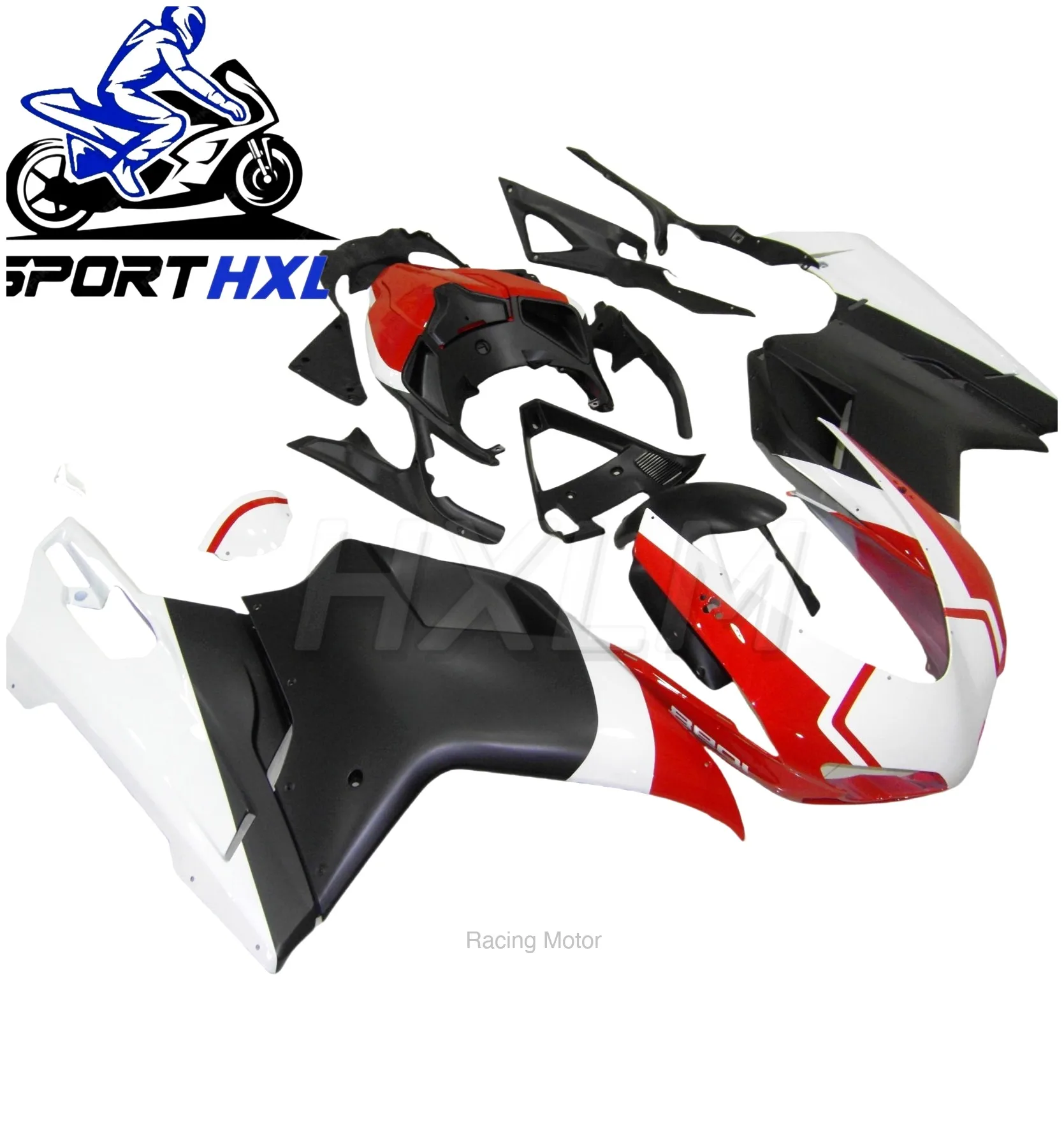 Top selling fairing kit for Ducati 848 1098 1198 deep blue white red fairings set 848 1198 2007-2011 | Racing Motor Store