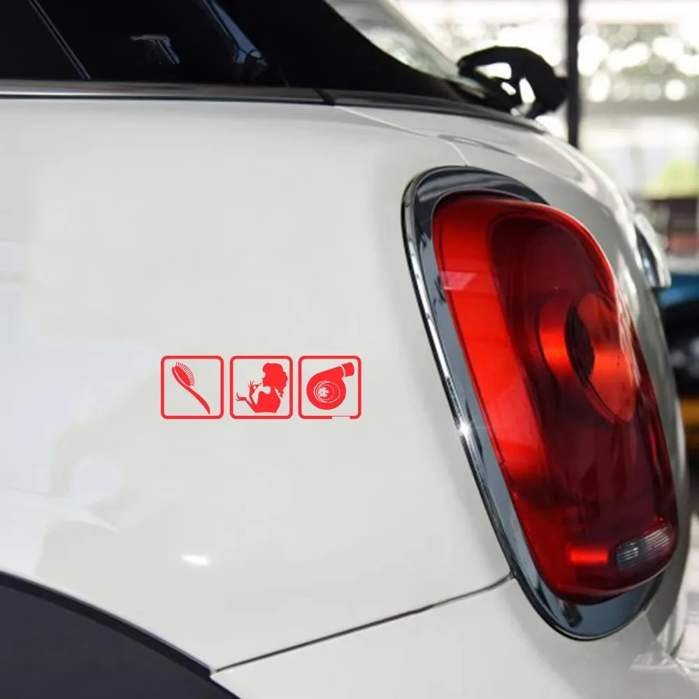 17*5.4 سم فرشاة فتاة توربو تصميم التصميم نافذة الوفير دراجة نارية الملحقات ملصقات السيارات الفينيل الزخرفية #4