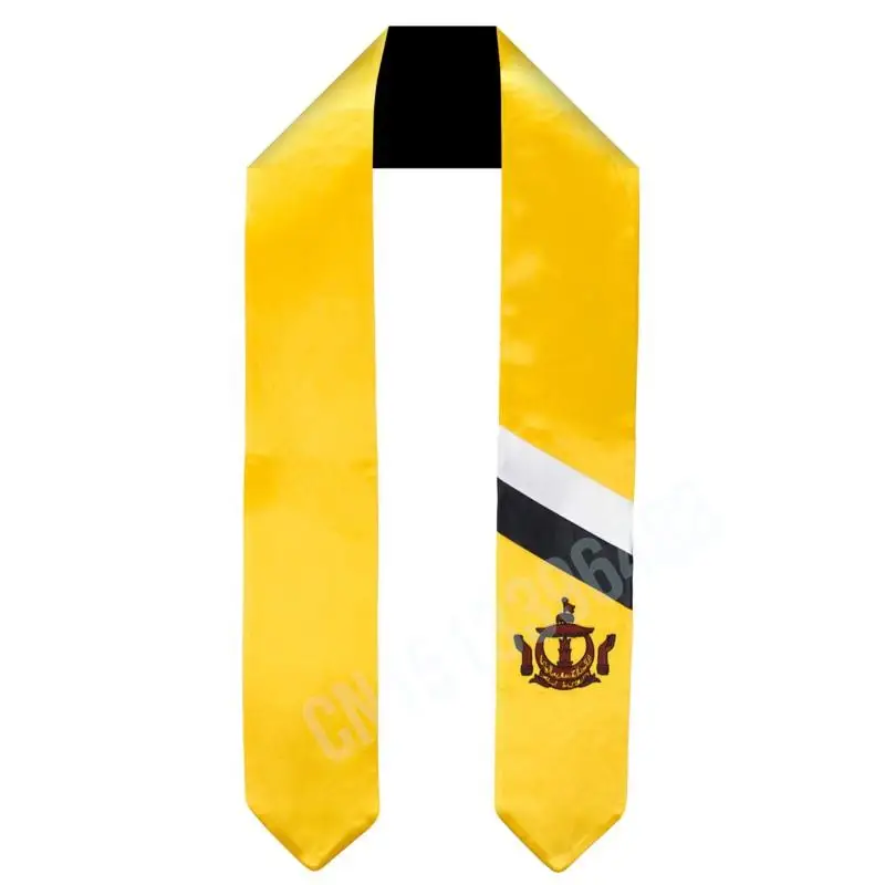 

Brunei Flag Scarf Top Print Graduation Sash Stole International Study Abroad Adult Unisex Party Accessory