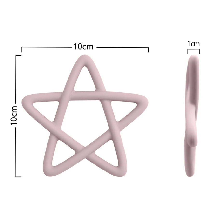 Custom Food Grade Pentagram Shape Baby Toys Kids Hand Teethers Silicone Sensory Teether Toys For Toddler Baby Accessories