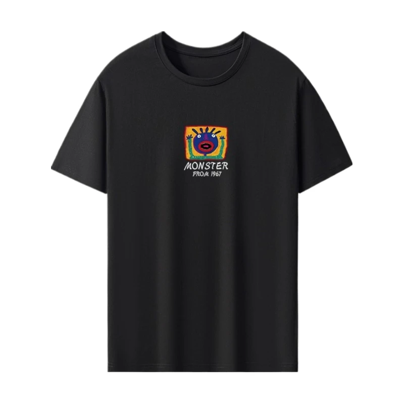 

High-quality cotton loose T-shirt for summer 2025 casual men's and women's graffiti printed short-sleeved fashionable top