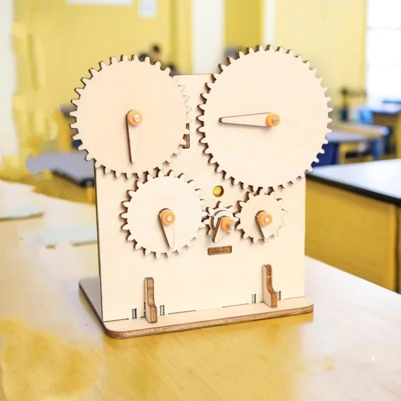 DIY 3D Mechanical Gear Transmission Model Assembly Wooden Puzzle Education STEM Science Teaching Tools Children's Toys