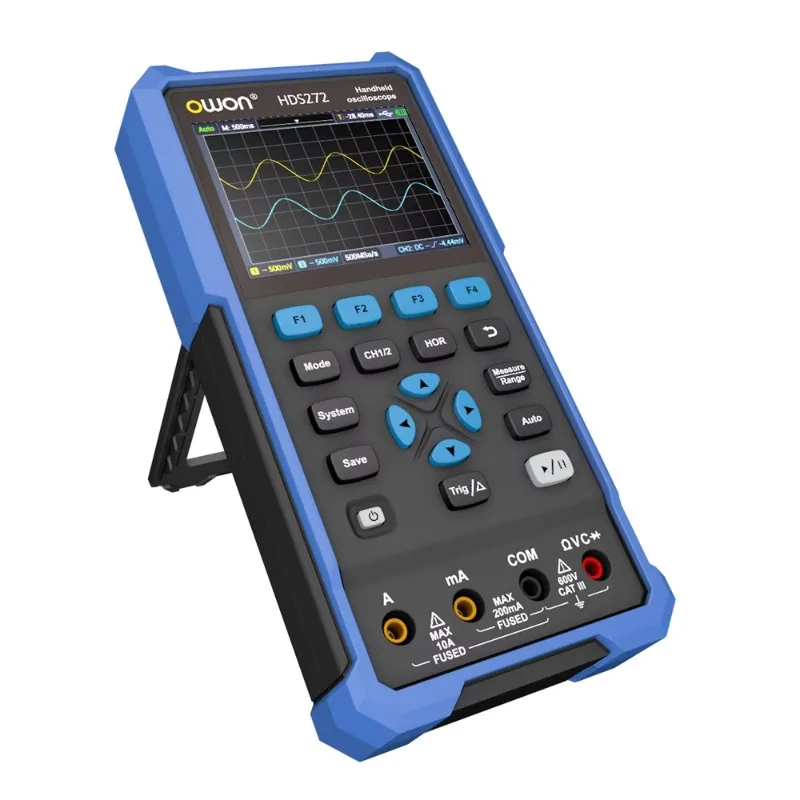 HDS272 3-in-1 Handheld Digital Oscilloscope Multimeter Waveform Generator Multimeter 70MHz