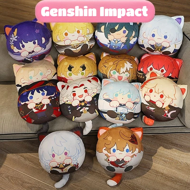 

32CM Genshin Impact Cat Ear Cute Photo Props Decorative Toy Accessories Furina ‌Wendy Anime Cosplay Shopping Companion Toys