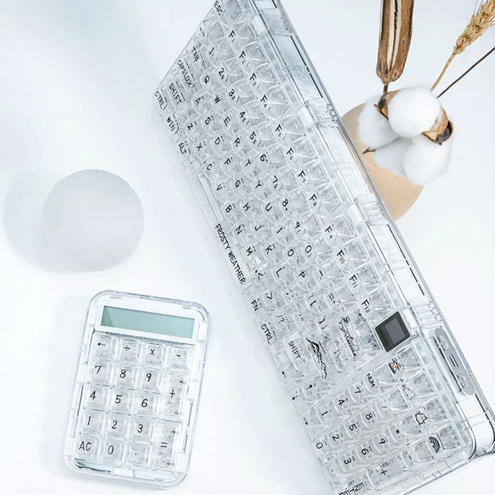 New Creative Calculator Transparent Laptop Tablet Universal External Keypad Multi-function Office Calculator Gift for Boyfriend