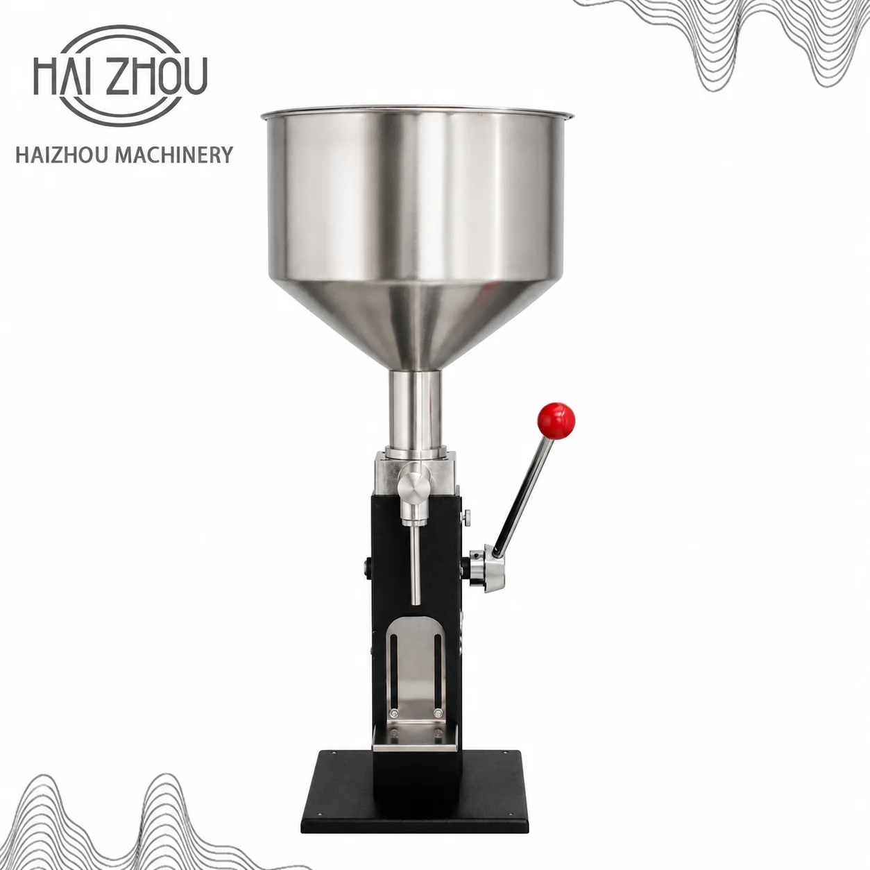 HAIZHOU Manual Liquid Paste Filler 5-100ml Stainless Steel Product Connect Small Packing Machinery Handle Filling Machine