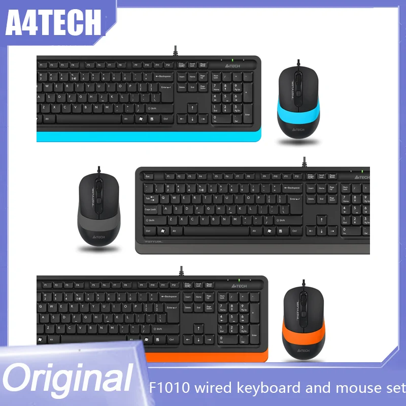 A4tech F1010 Flying Era Wired Keyboard Mouse Combos 1600dpi Photoelectricity Usb Keyboard Mouse Set For Home Office Laptop 104ke