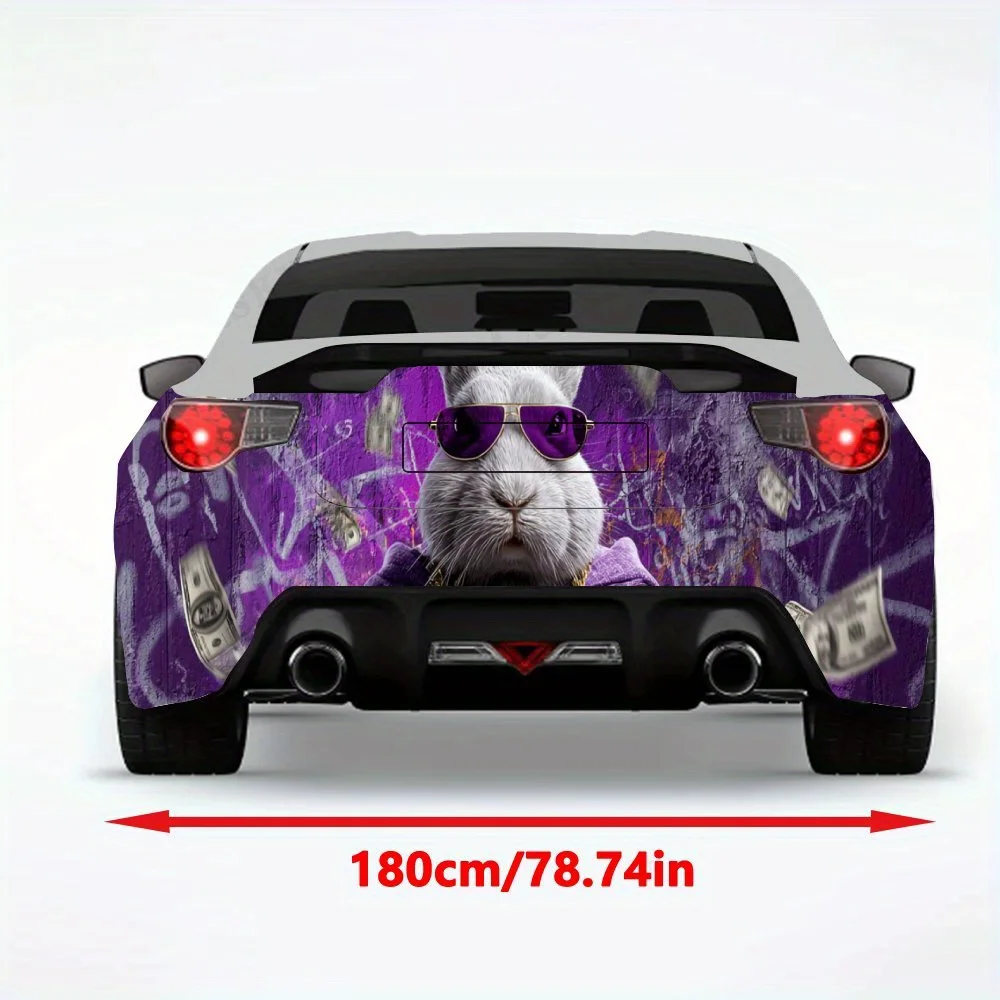 Hip Hop Rabbit Money Car Sticker,Automotive  Car Vinyl Wraps for Decoration and Protection-Waterproof Self - Adhesive Vinyl Deca
