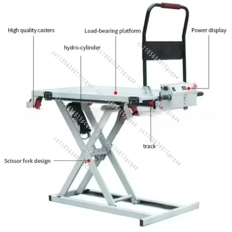 Stainless Steel Carts Mobile with Scissors on Flatbed for Vehicle Use Electric Lift Scissors Rake Fully Automatic