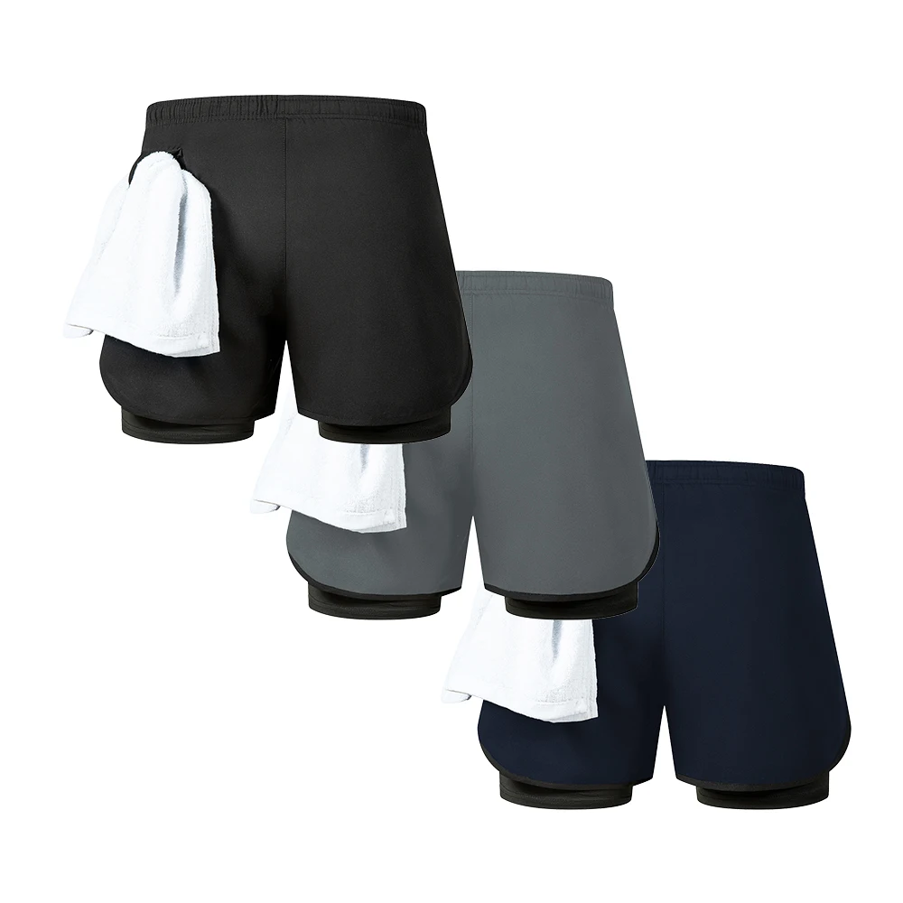 شورت جري صيفي للرجال مع جيب للهاتف وحلقة منشفة، شورت رياضي للتمرين في صالة الألعاب الرياضية سريع الجفاف "X Graphic" مطبوع ملابس رياضية