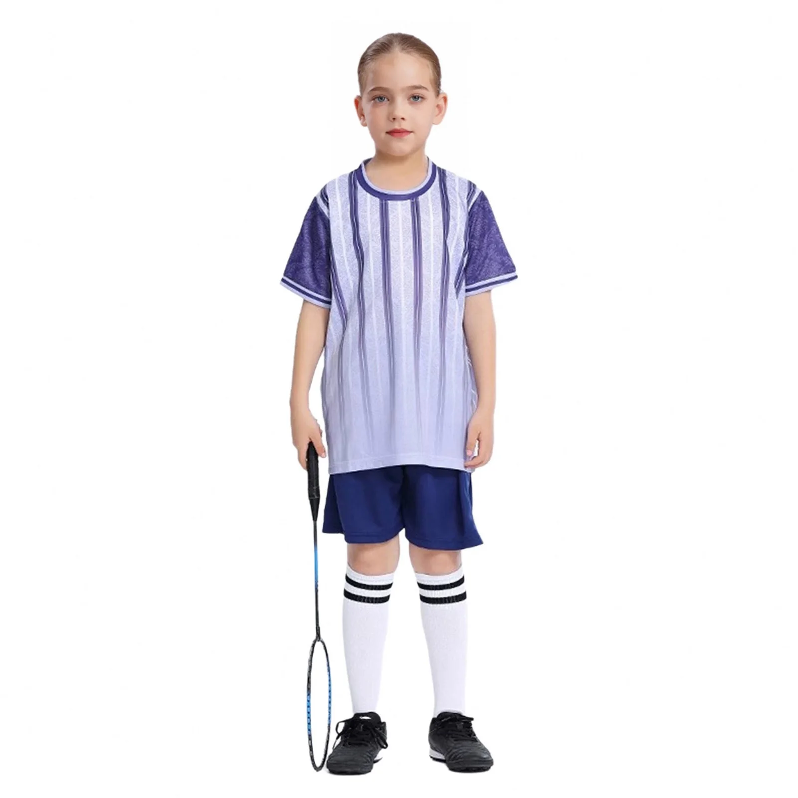 

Kids Boys Girls Football Training Soccer Badminton Sports Uniform Quick-Drying Sports Set Short Sleeve Jersey Top With Shorts