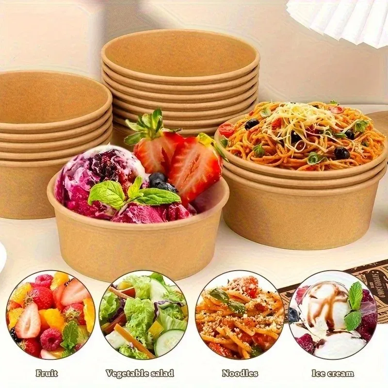 Kraft Paper Round Bowls Dispos - مراجعة Meal Prep Noodles وسعره