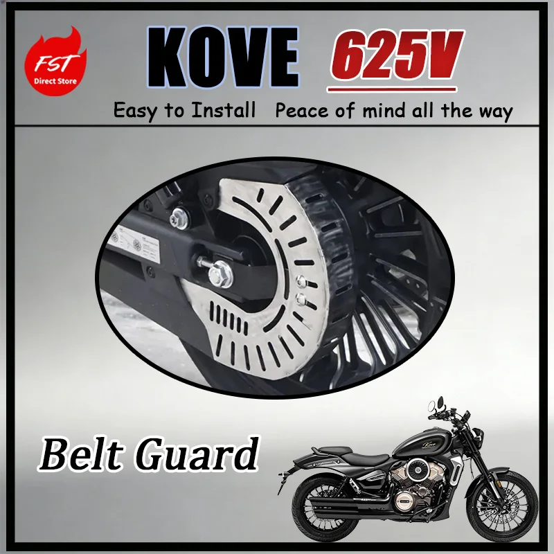 FOR KOVE 625V Decorative Guard for Belt Drive System with Ventilated Hollow Grooves Direct Fit Using Original Engine Case Screws