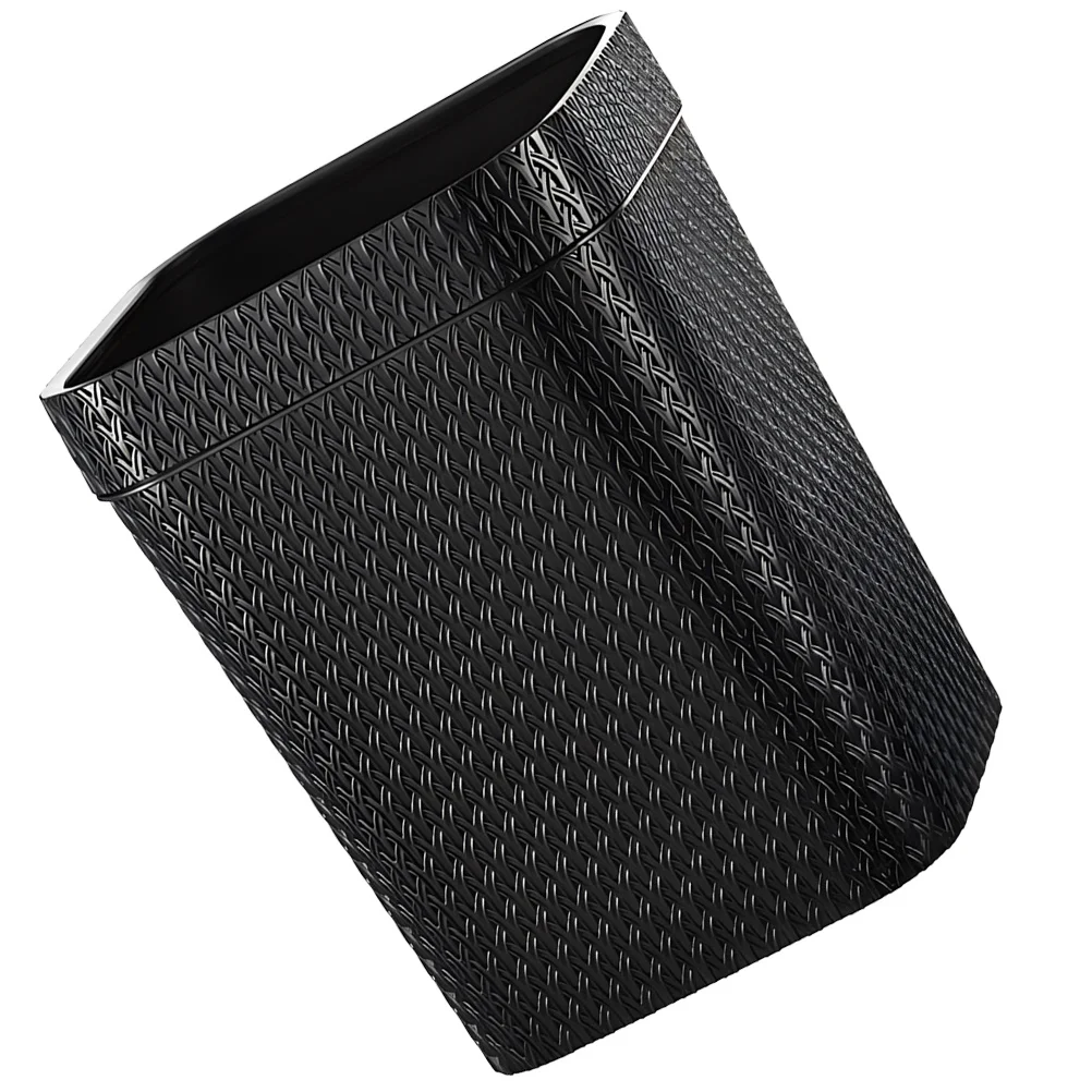 

Imitation Rattan Woven Trash Can Lidless Rustic Garbage Holder Pressure Ring Office Kitchen Wastepaper Holder Home Storage Bin