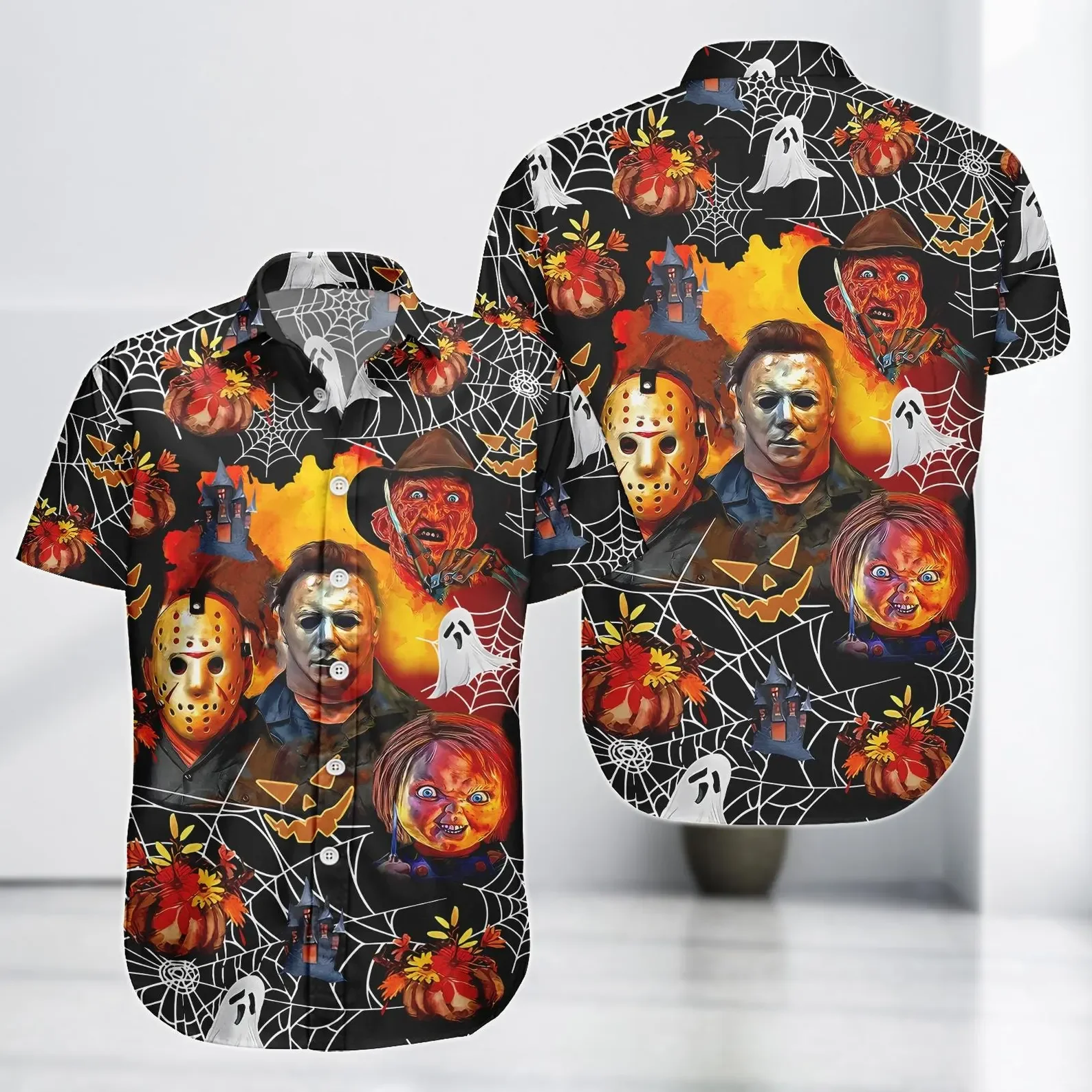 2025 Hawaiian Shirts Halloween Chucky Killer 3d Print Shirts Men Women Fashion Beach Shirt Child's Play Horror Blouses Unisex