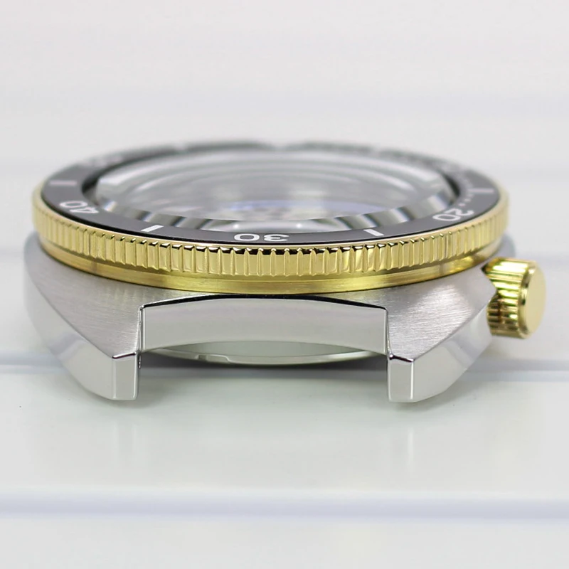 41mm Silber-Gold Uhrengehäuse Wasserdicht für NH35 NH36 NH34 NH70 4R36 Uhrwerk Edelstahl Mod Uhrenteile Saphirglas – Detail 4