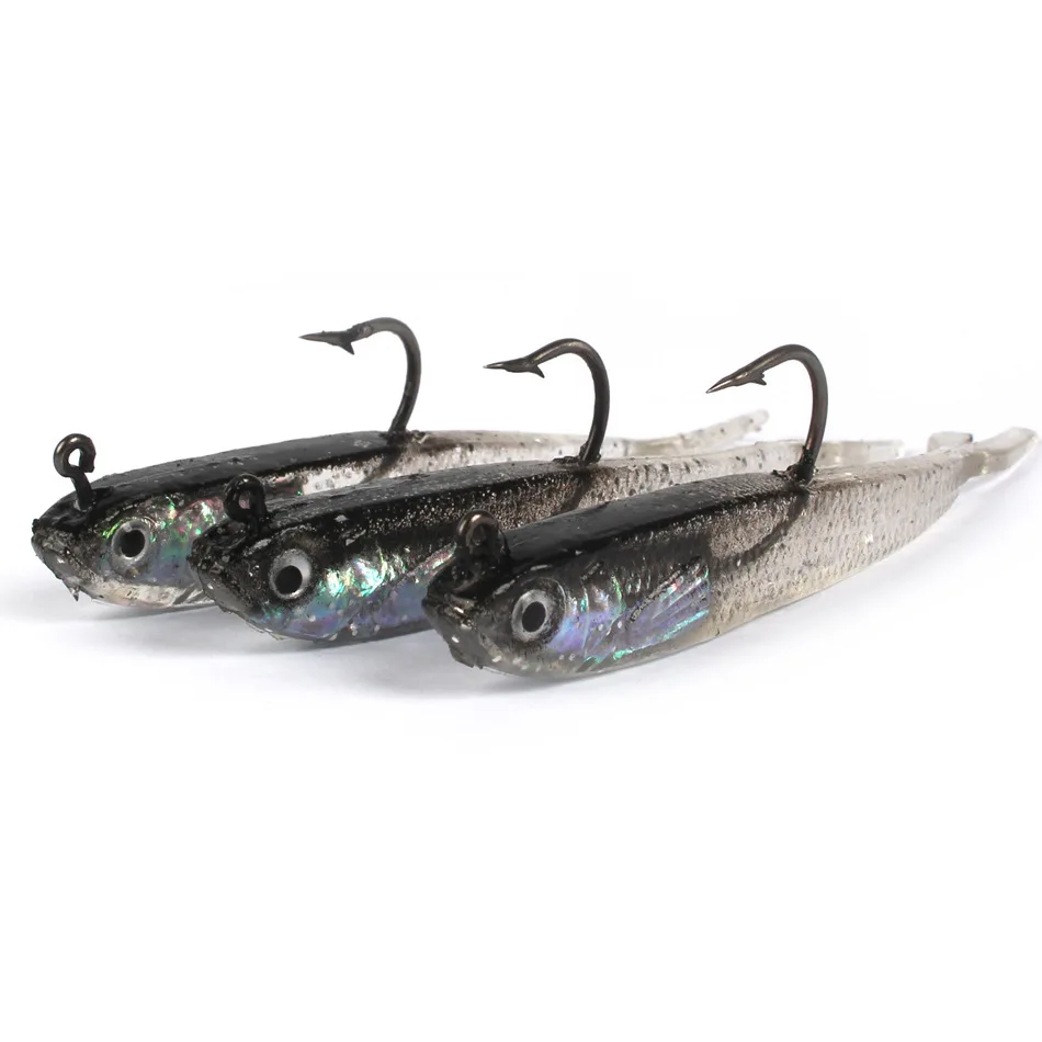 Crazyshark 5Pcs 75Mm Zacht Aas Siliconen Shad Staart Met Of Zonder Haak Kunstmatige Vork Staart Meerval Aas Voor Visgerei