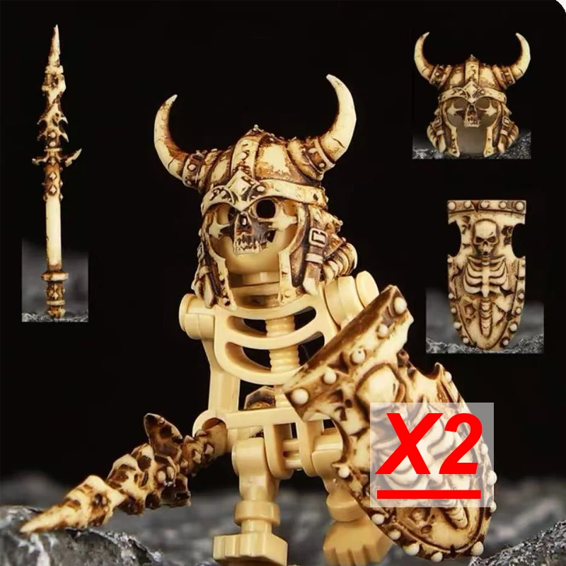 MOC Figuren Körperteile Bausteine Mittelalterliche Ritter Helm Bart Empire Hut Umhang Axt Hammer Sichel Mini-Bausteine Spielzeug Geschenke