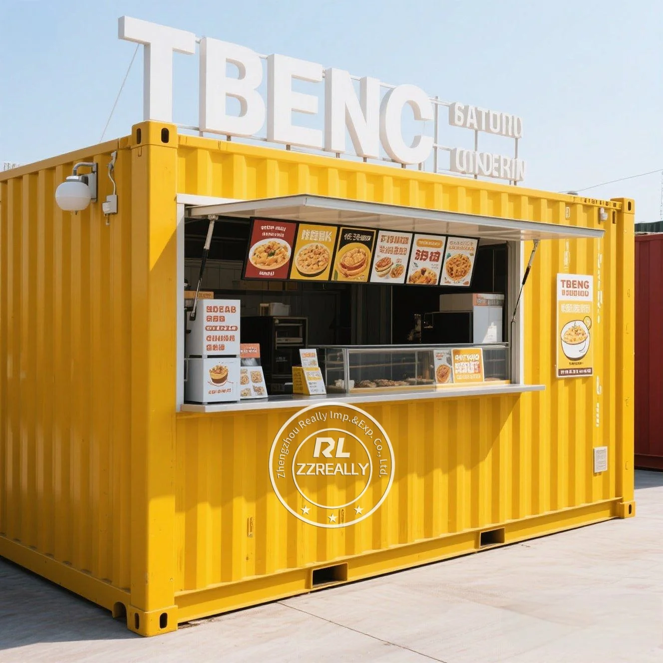 Retro Prefab Coffee Shop Mobile Container Restaurant Food Kiosk Cafe Shop 20FT Container Bar For Park Coffee Shop Startups