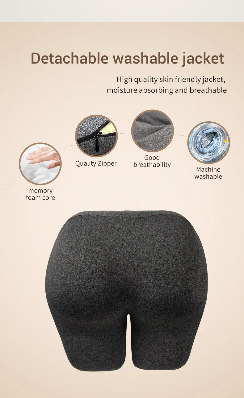 3D Butt Shape Cheeky Cushion, Soft Memory Foam Butt Pillow with Removable Washable Cover, Hip-shaped Pillow Foam Bolster Pillow