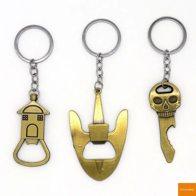 Alloy Beer Bottle Opener Keychain Funny Design Portable Key Ring Pendant Decoration Wedding Favors for Guests Opener Souvenir