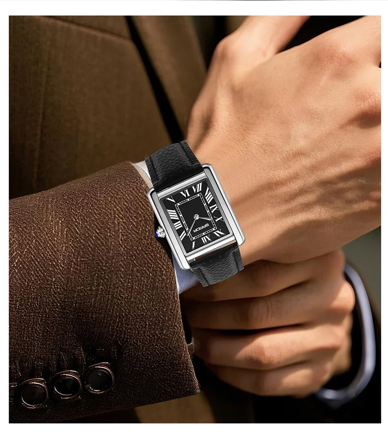 SANDA زوجين تانك الساعات ارتداء مقاومة حزام من الجلد الفاخرة ساحة الهاتفي 30 متر مقاوم للماء الرياضة عادية النساء الرجال ساعات كوارتز