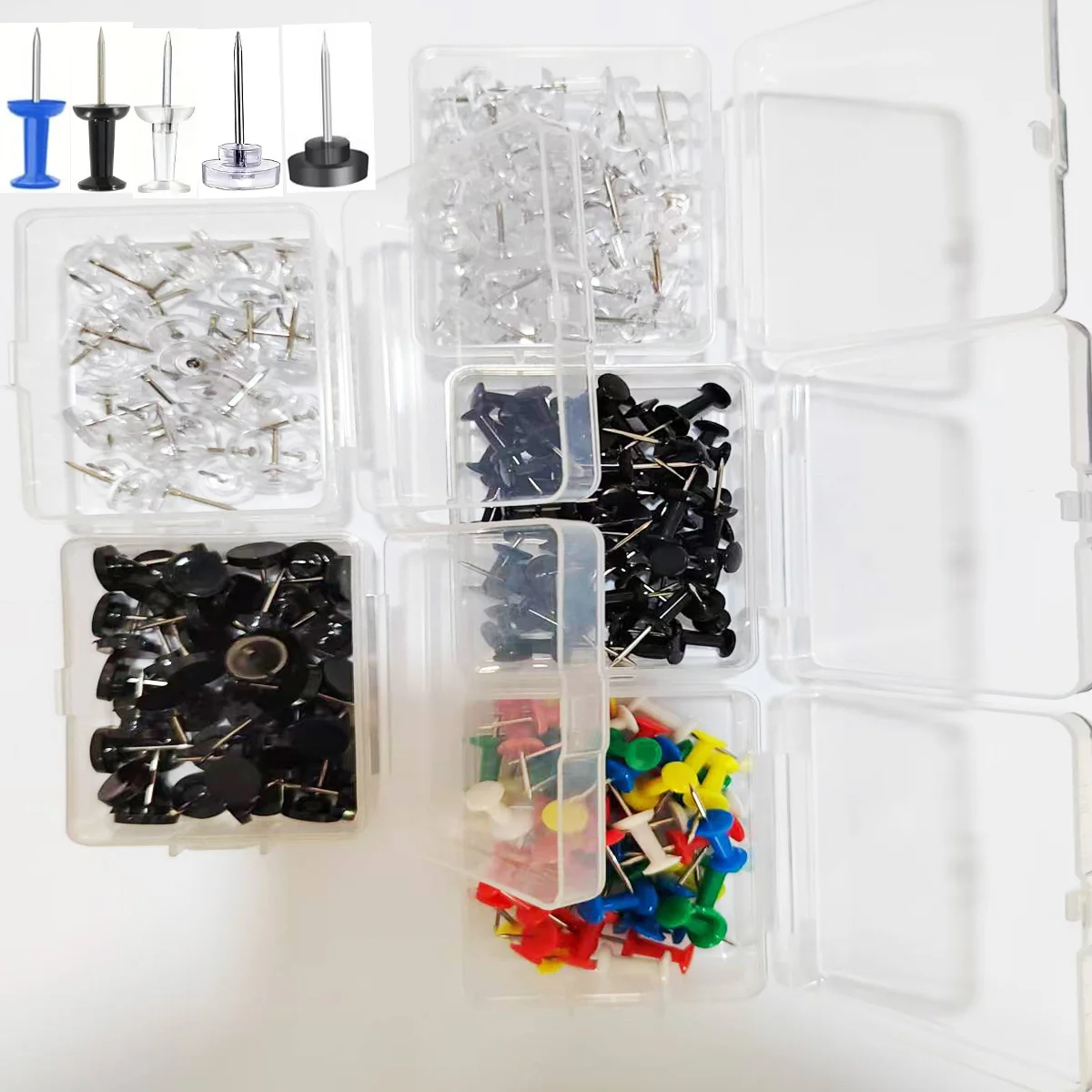 200 قطعة دبابيس ضغط مسامير إبهام قوية مسامير إبهام مسطحة نقطة فولاذية للوحات الإعلانات ولوحات الفلين والخرائط والصور والأوراق