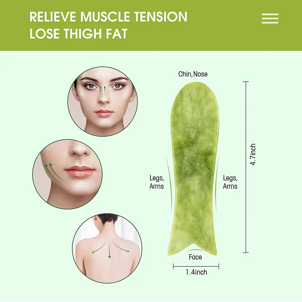 Natural Xiuyu Jade Gua Sha Scraping Face Massager SPA Skin Care Massage Tools Guasha Scrapers Facial Body Jade Massager
