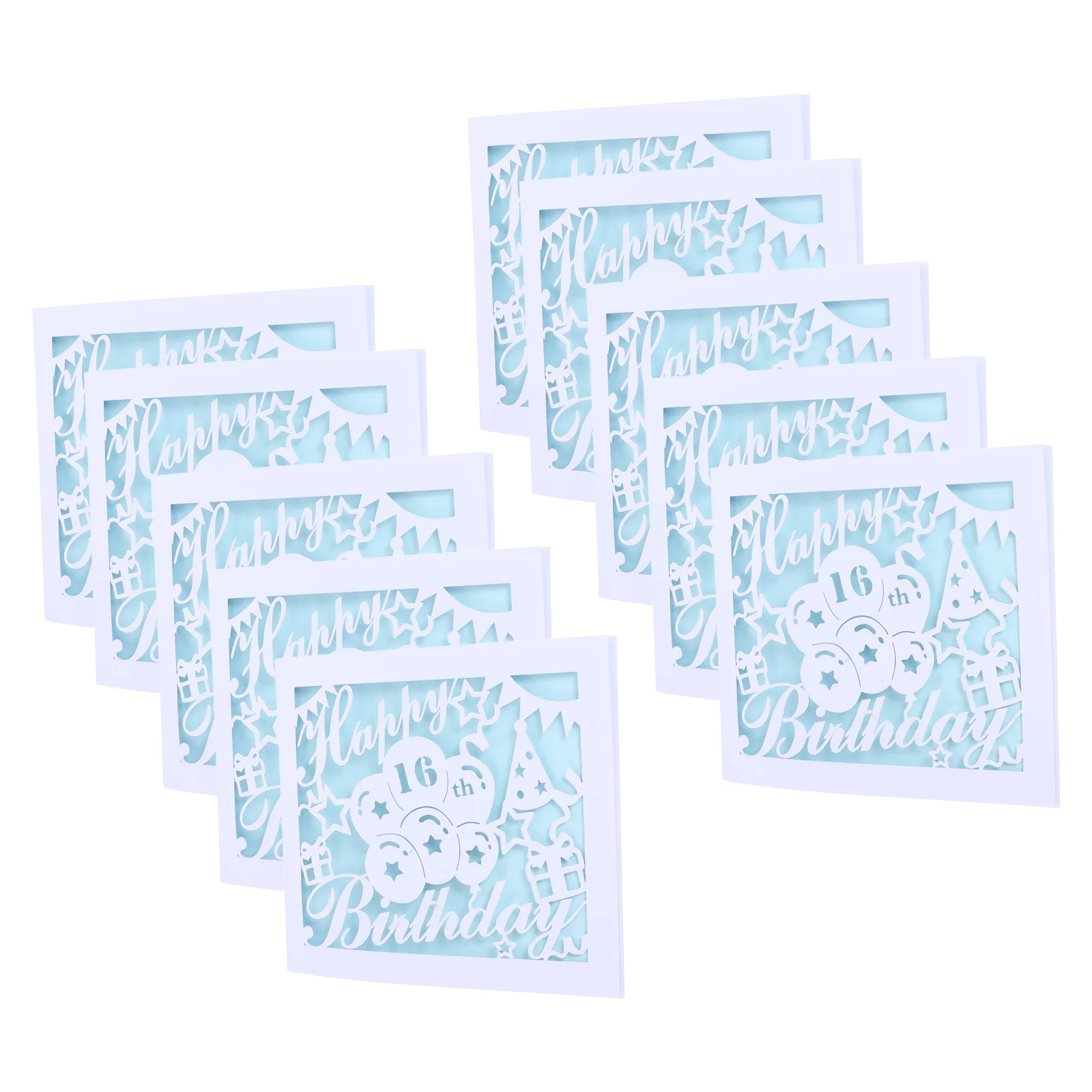 

10Sets Birthday Greeting Cards Elegant Hollow Design Envelopes Special Occasions Milestone Celebrations Birthday Greeting Cards