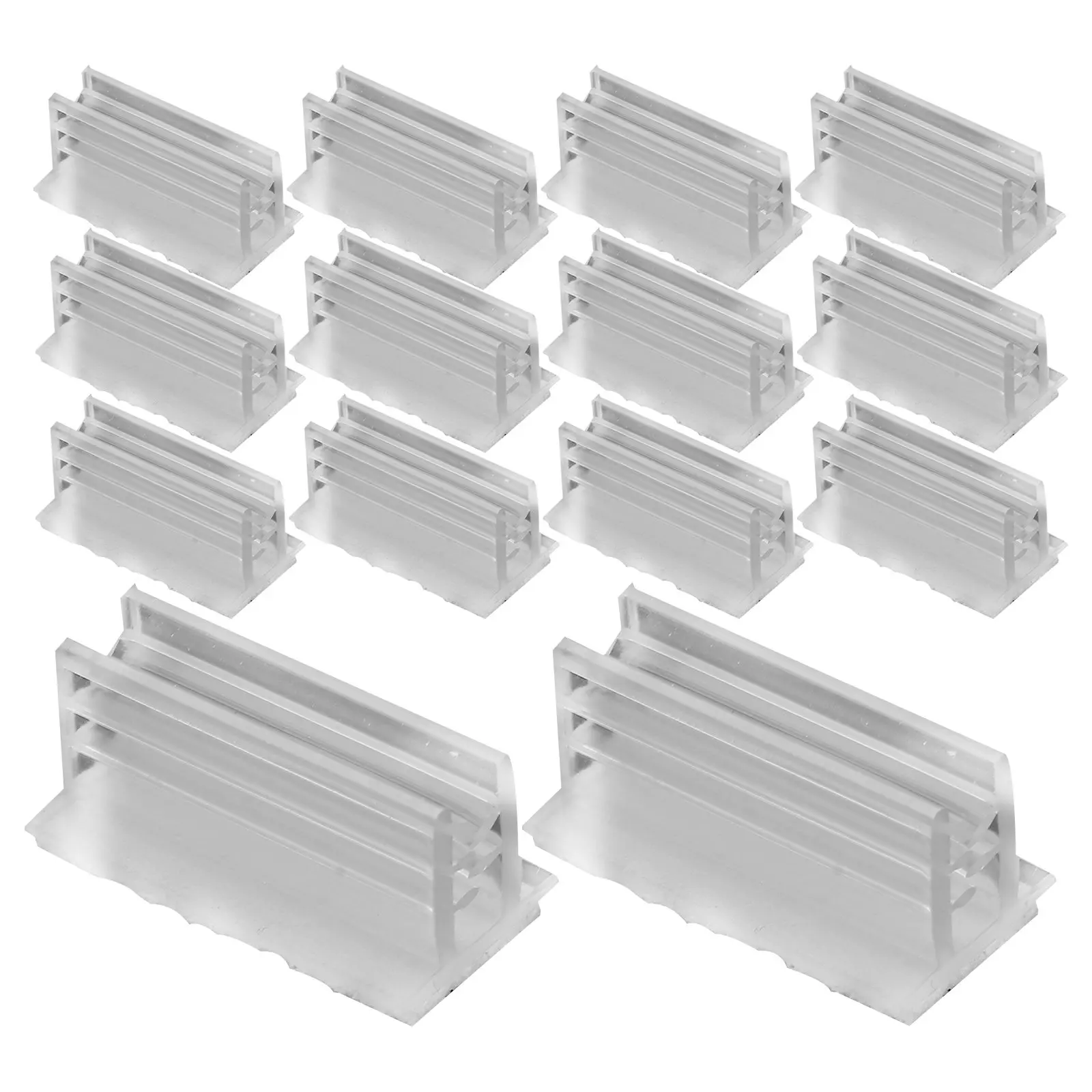 100Pcs Self Adhesive Desktop Name Card Holders Mini Clear Plastic Business Card Stands for Office Restaurant Meeting