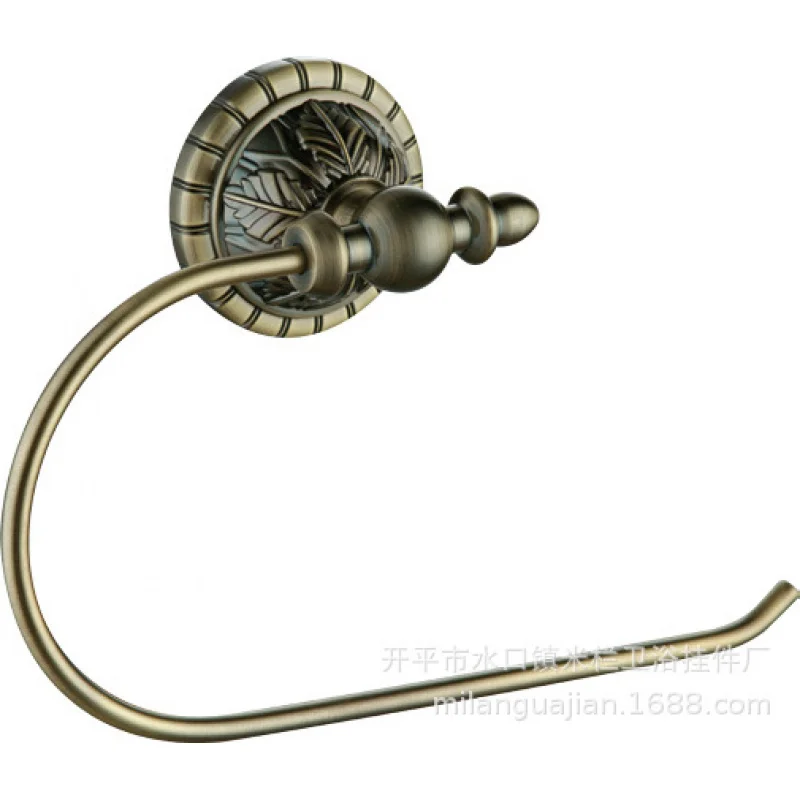 European Style Bathroom Carved Bronze Towel Ring Wall-Mounted Bath Towel Rack Bathroom Hardware Accessories