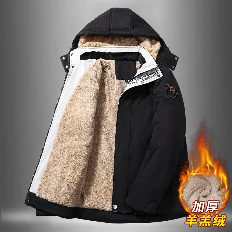 

Зимняя куртка с длинными рукавами на молнии и капюшоном, мужская ветрозащитная уличная мягкая оболочка, зимняя модная ветровка для отдыха, верхняя одежда